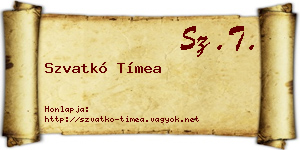Szvatkó Tímea névjegykártya
