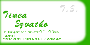 timea szvatko business card